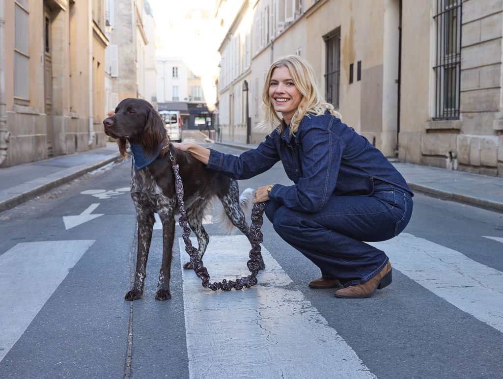 LAISSE MULTI-POSITIONS IMPRIMÉ BANDANA MARRON