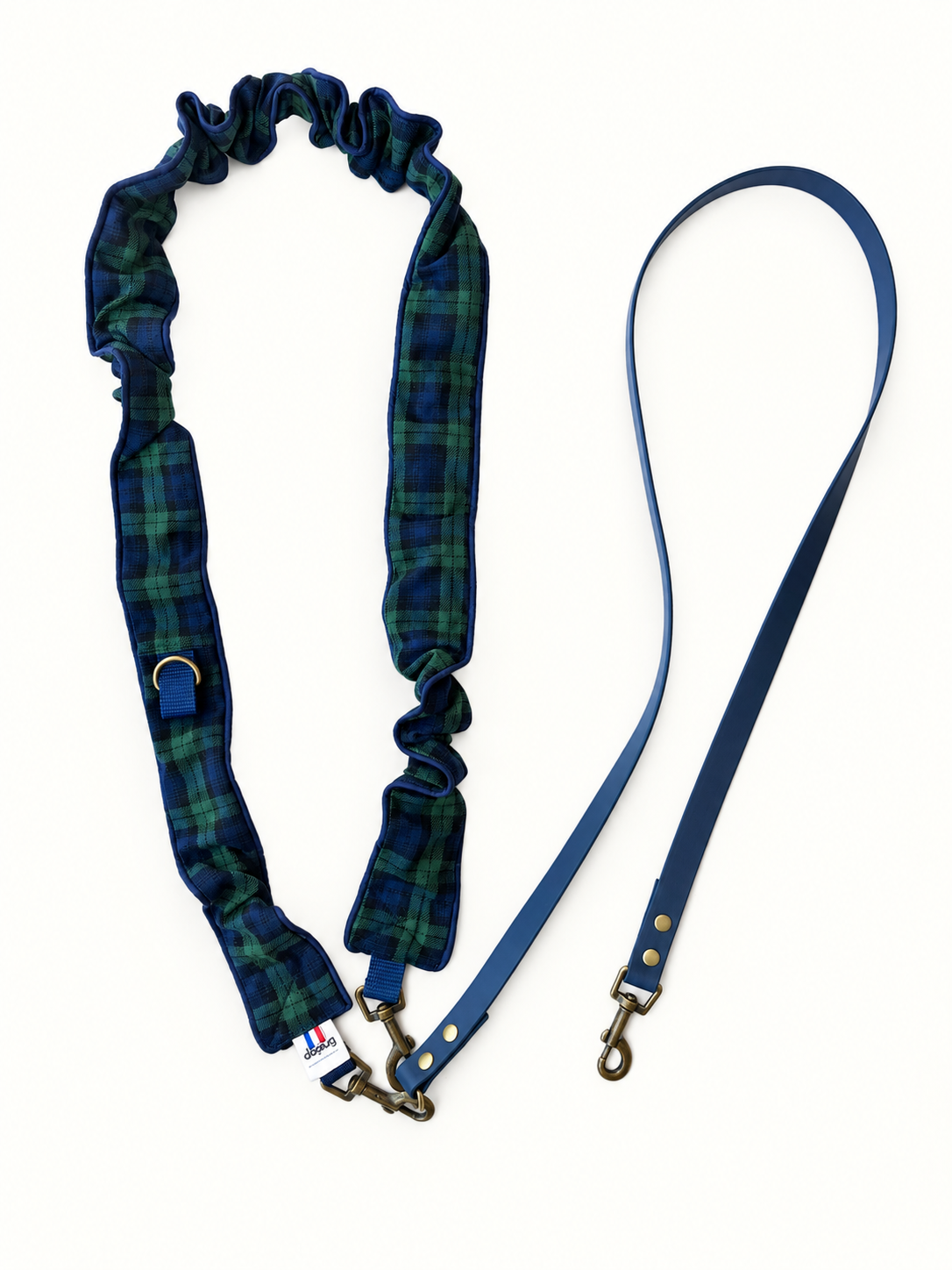 LAISSE MULTI-POSITIONS TARTAN VERT MARINE