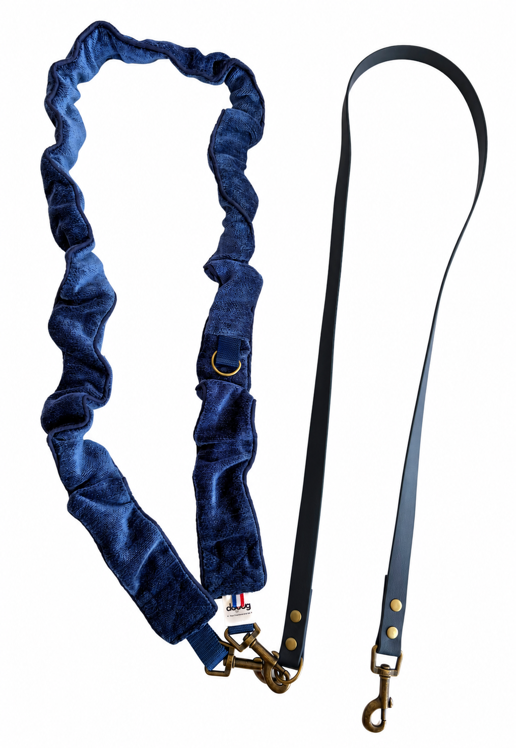 LAISSE MULTI-POSITIONS VELOURS BLEU
