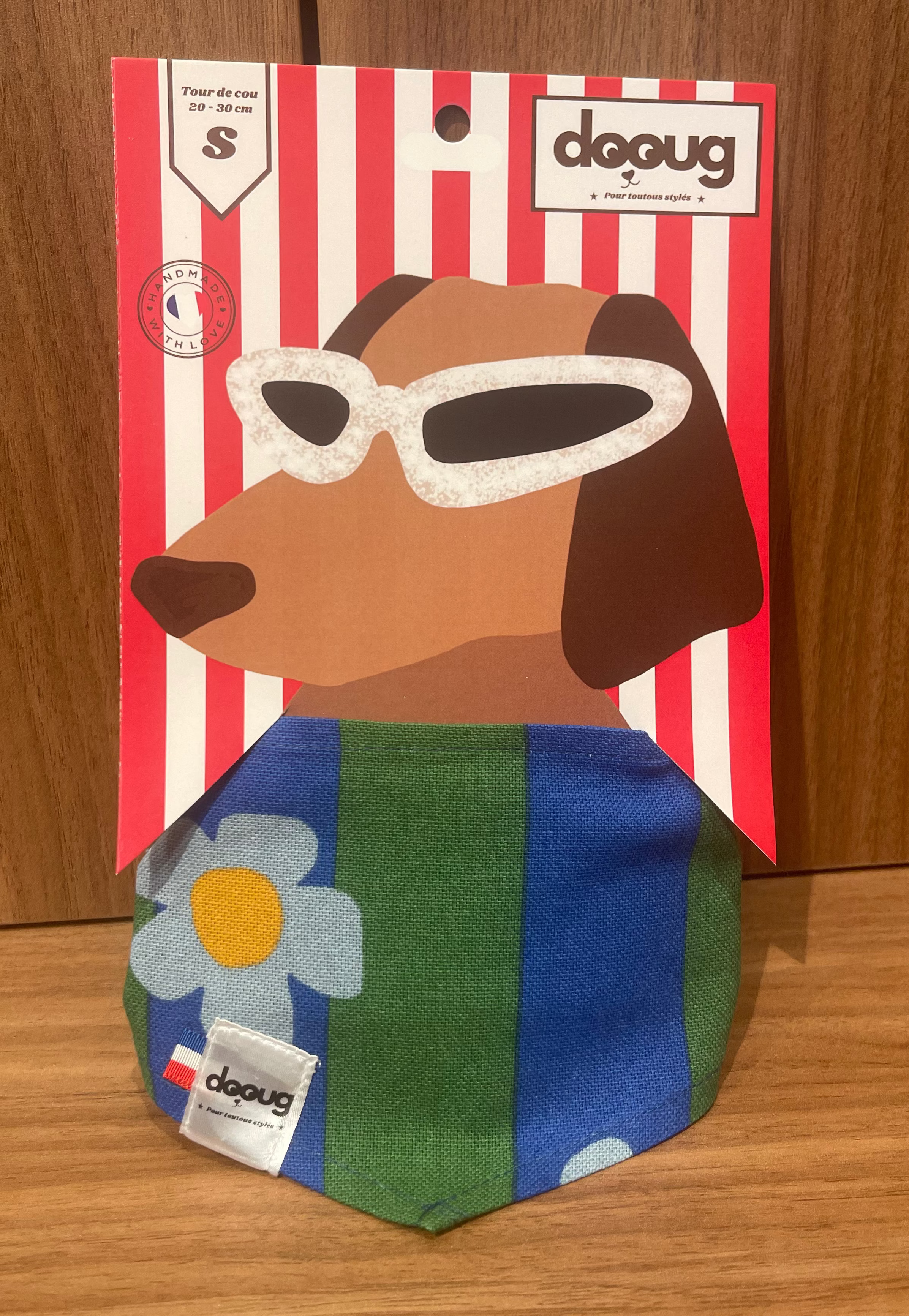 Bandana pour chien RAYÉ FLEURS