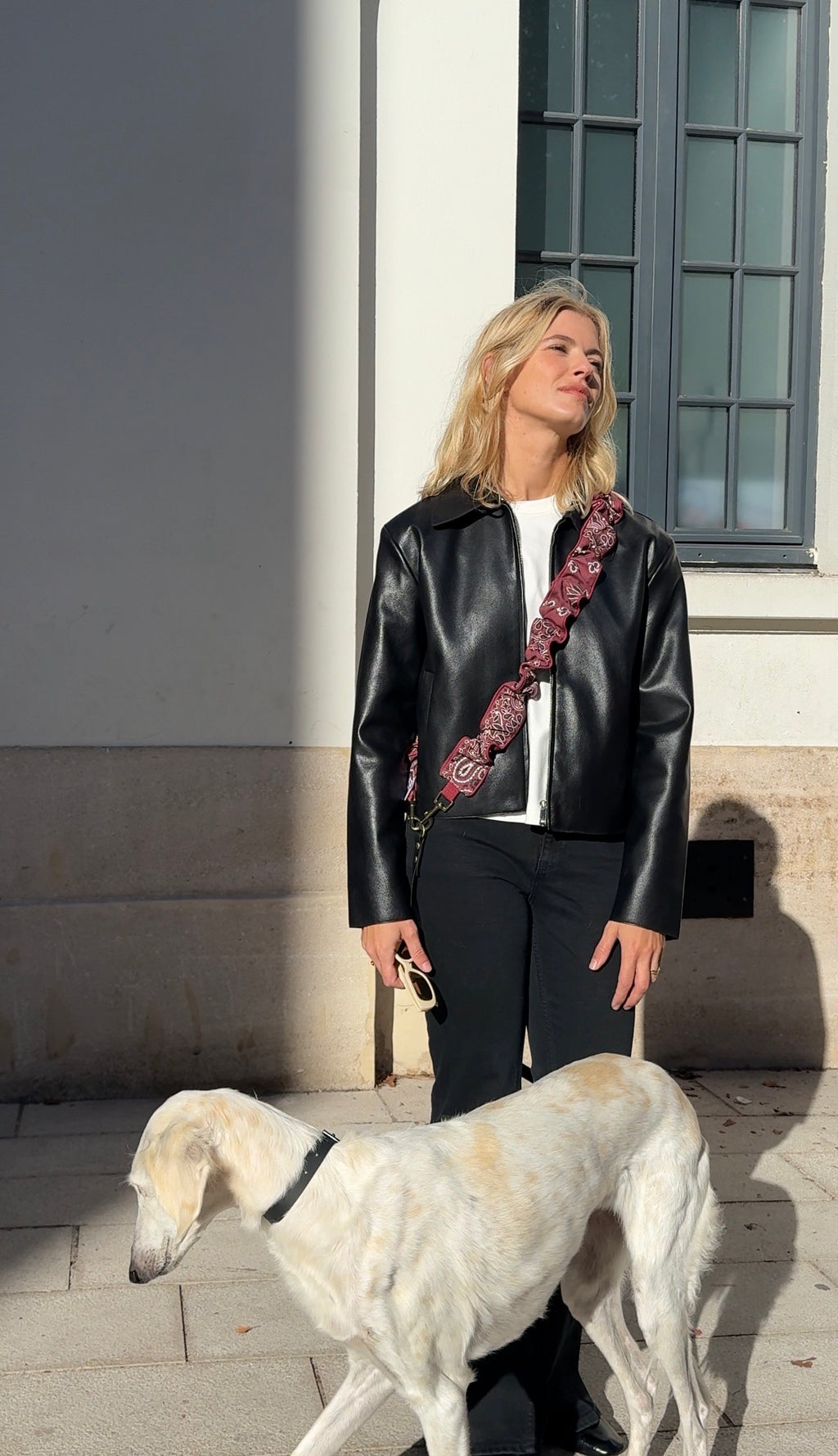 LAISSE MULTI-POSITIONS IMPRIMÉ BANDANA BORDEAUX
