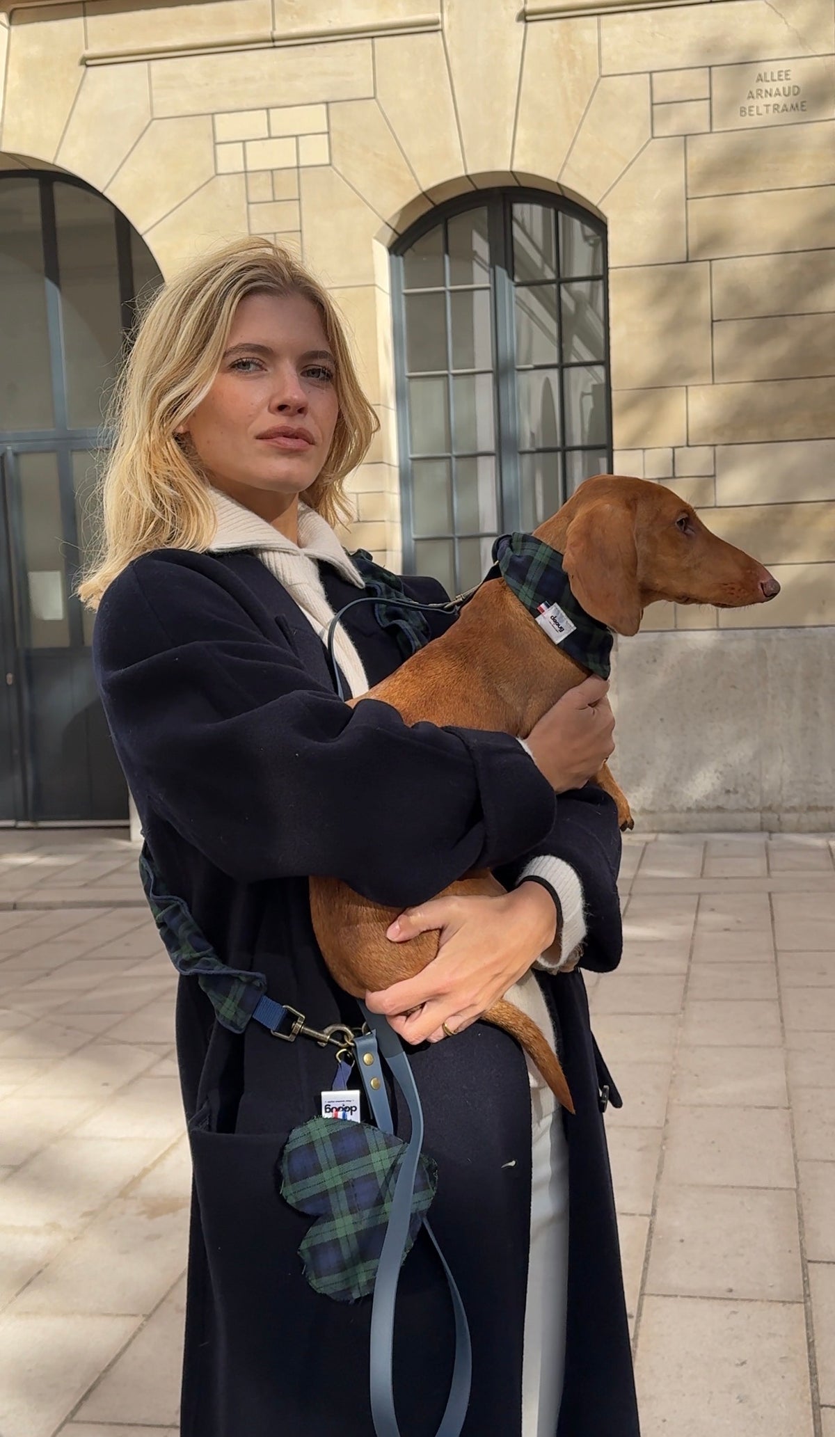 LAISSE MULTI-POSITIONS TARTAN VERT MARINE