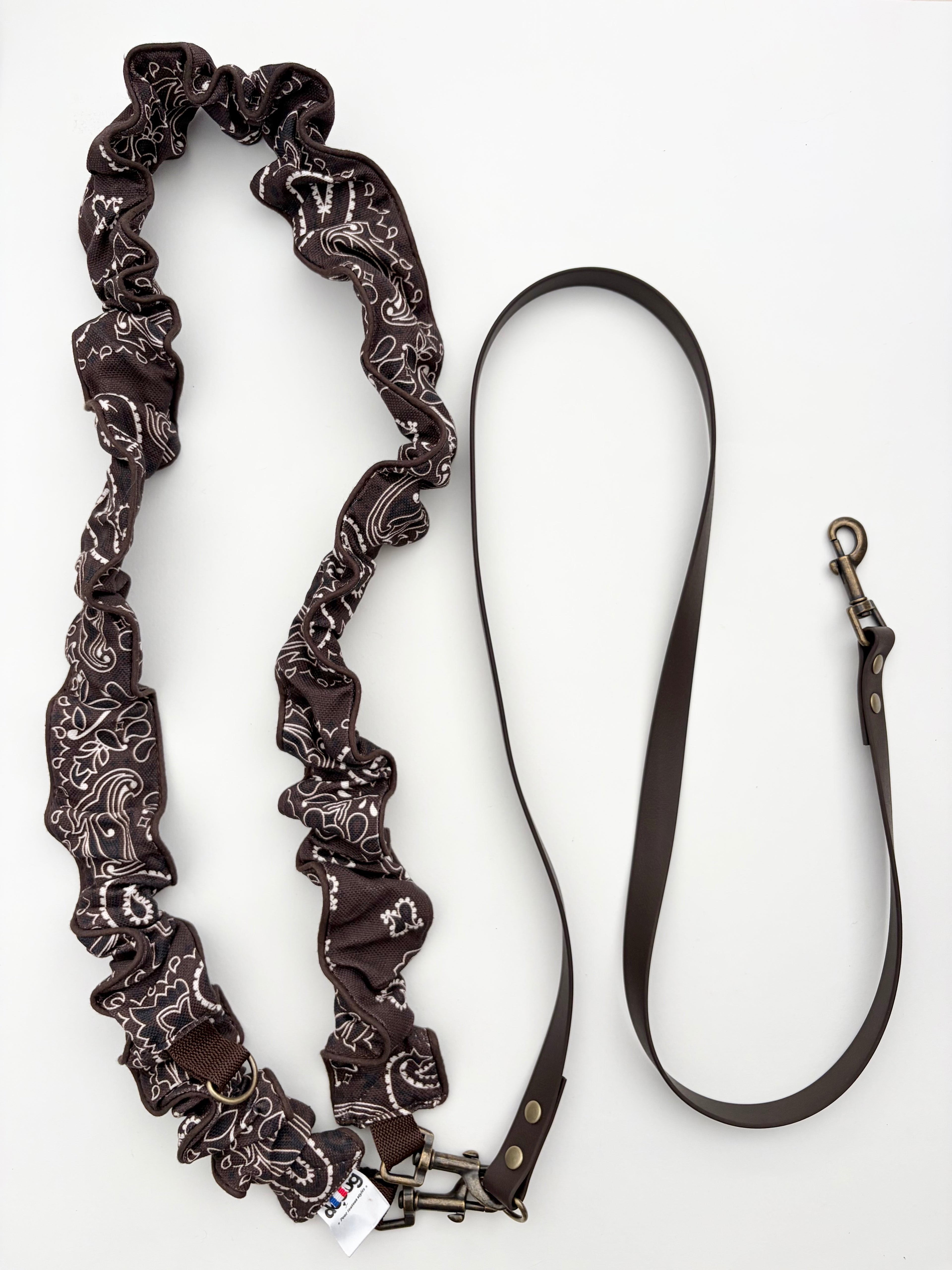 LAISSE MULTI-POSITIONS IMPRIMÉ BANDANA MARRON