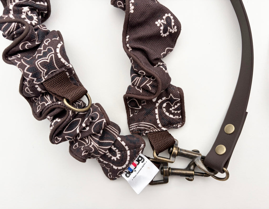 LAISSE MULTI-POSITIONS IMPRIMÉ BANDANA MARRON