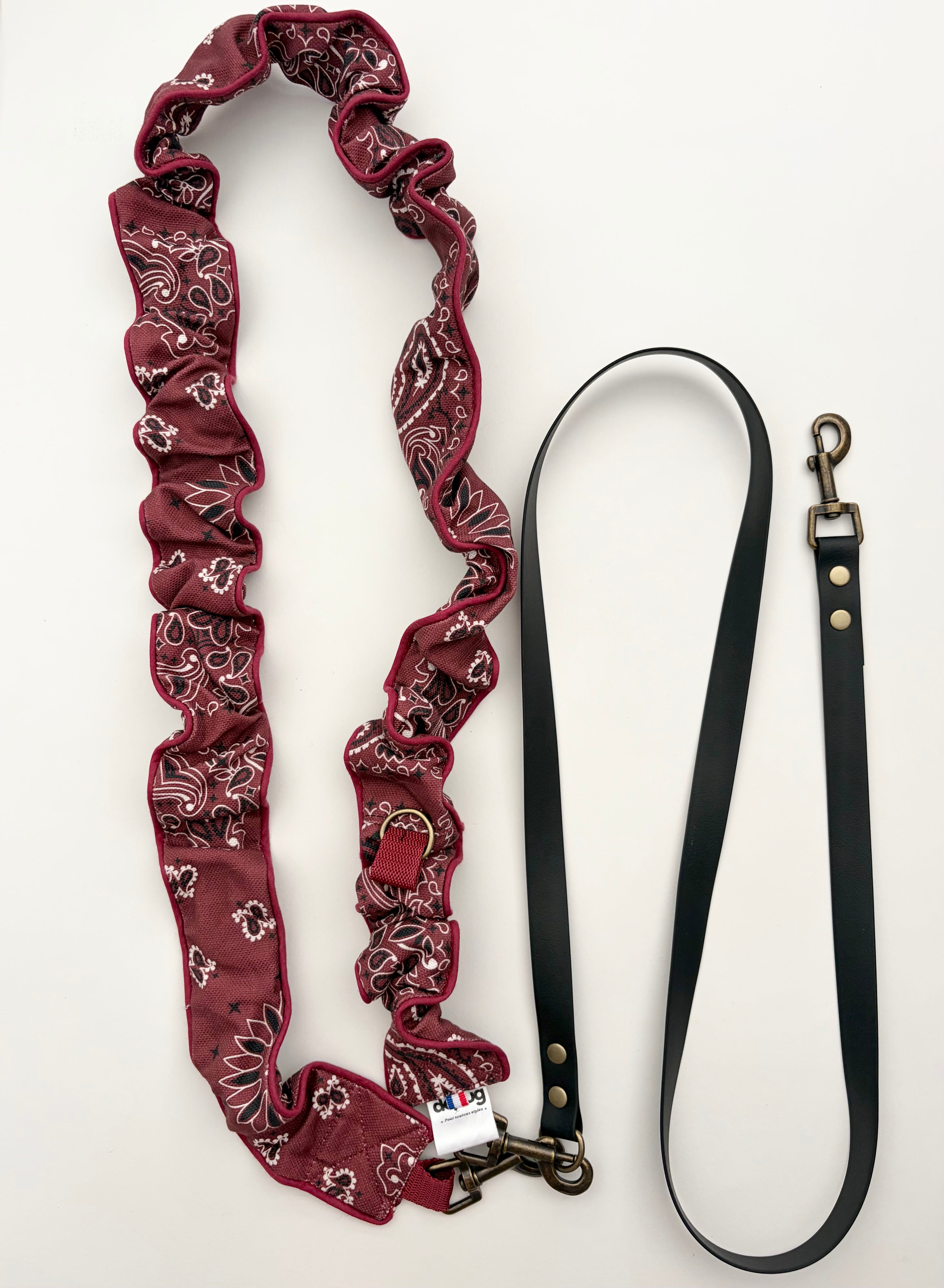LAISSE MULTI-POSITIONS IMPRIMÉ BANDANA BORDEAUX