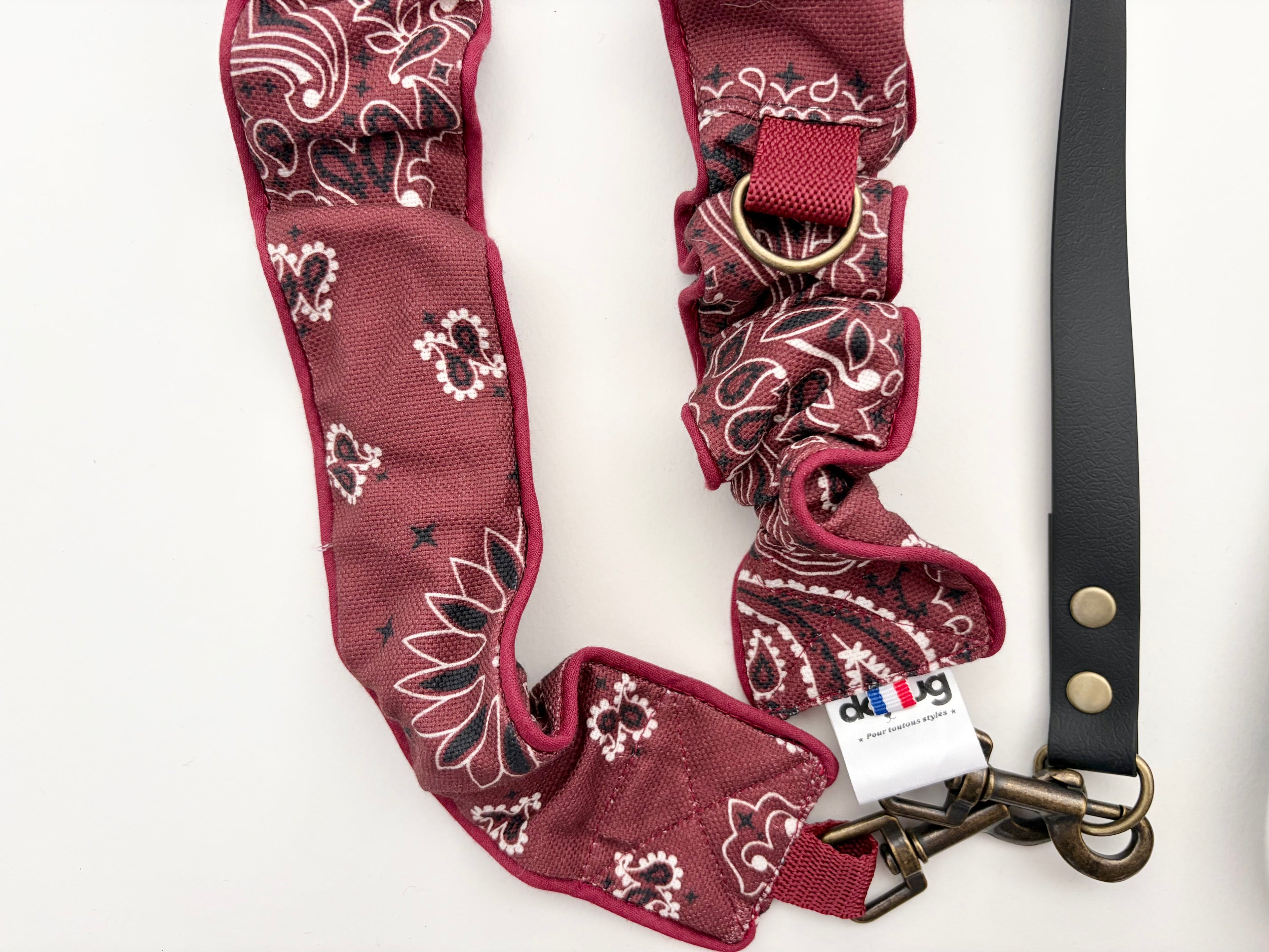LAISSE MULTI-POSITIONS IMPRIMÉ BANDANA BORDEAUX