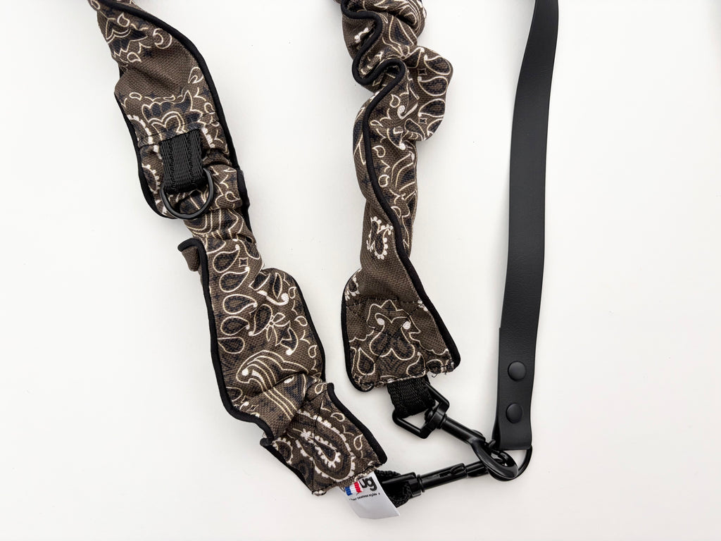 LAISSE MULTI-POSITIONS IMPRIMÉ BANDANA KAKI