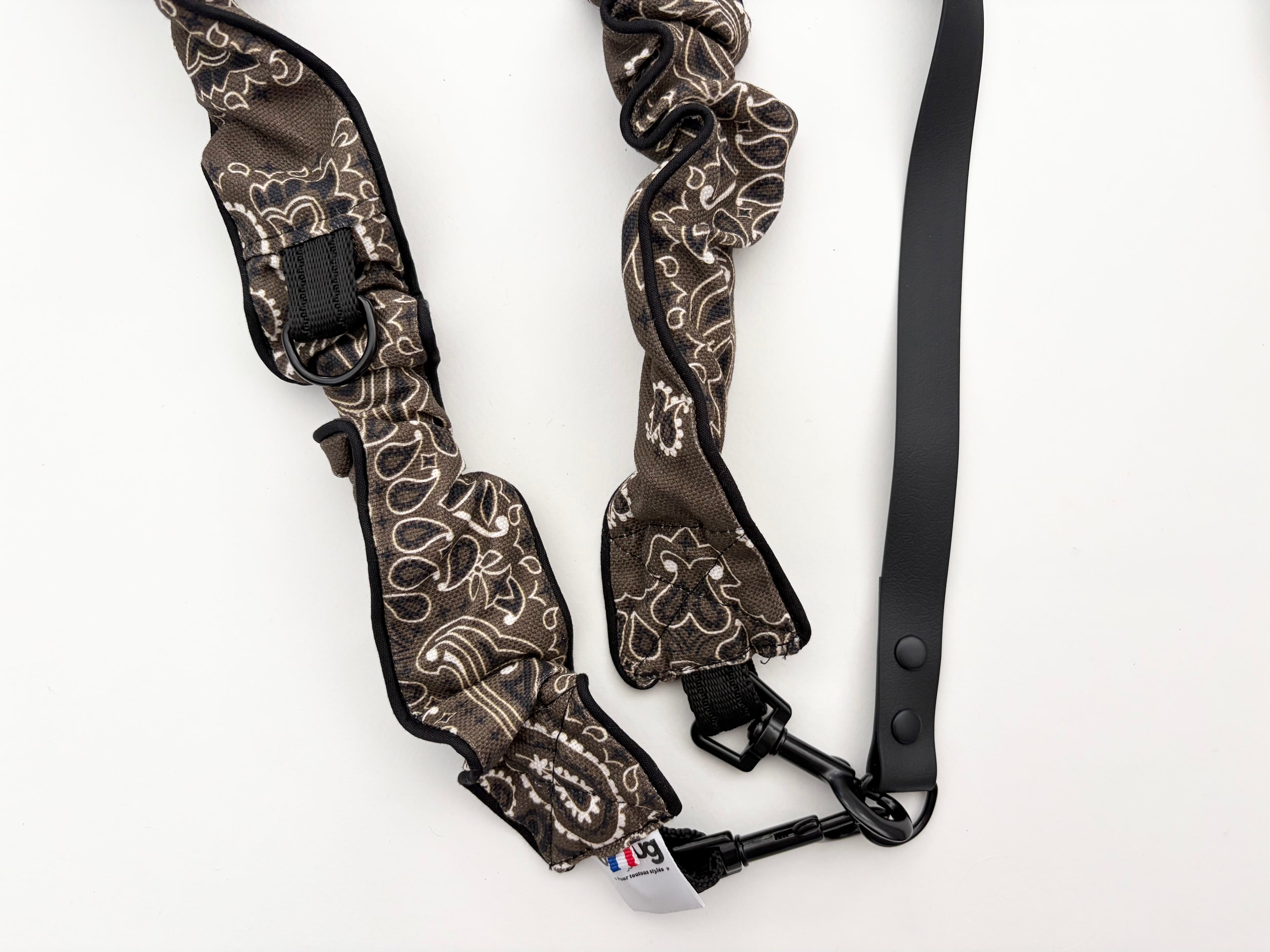 LAISSE MULTI-POSITIONS IMPRIMÉ BANDANA KAKI