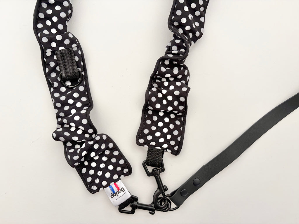 LAISSE MULTI-POSITIONS POIS NOIR ET BLANC