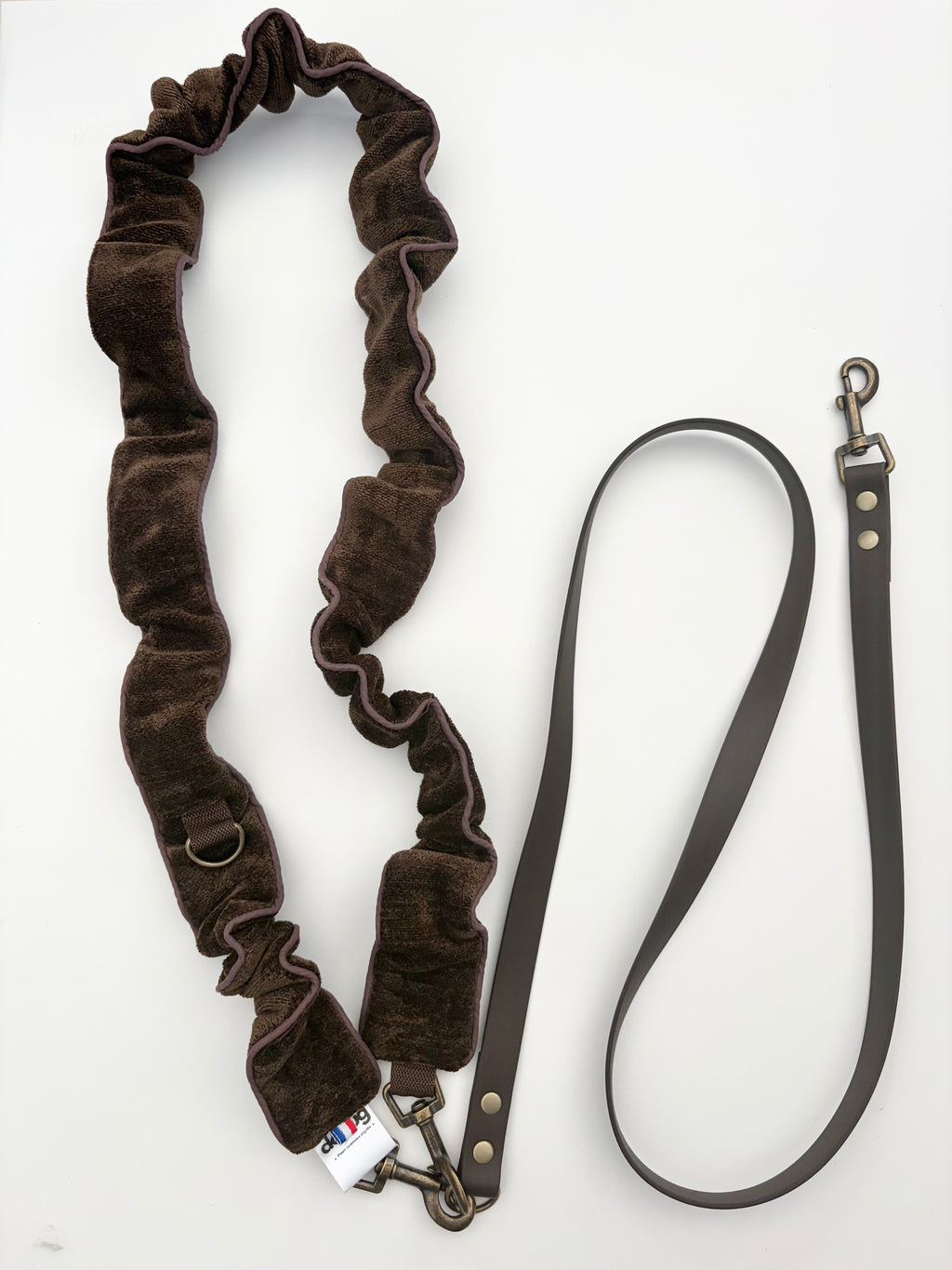 LAISSE MULTI-POSITIONS VELOURS MARRON