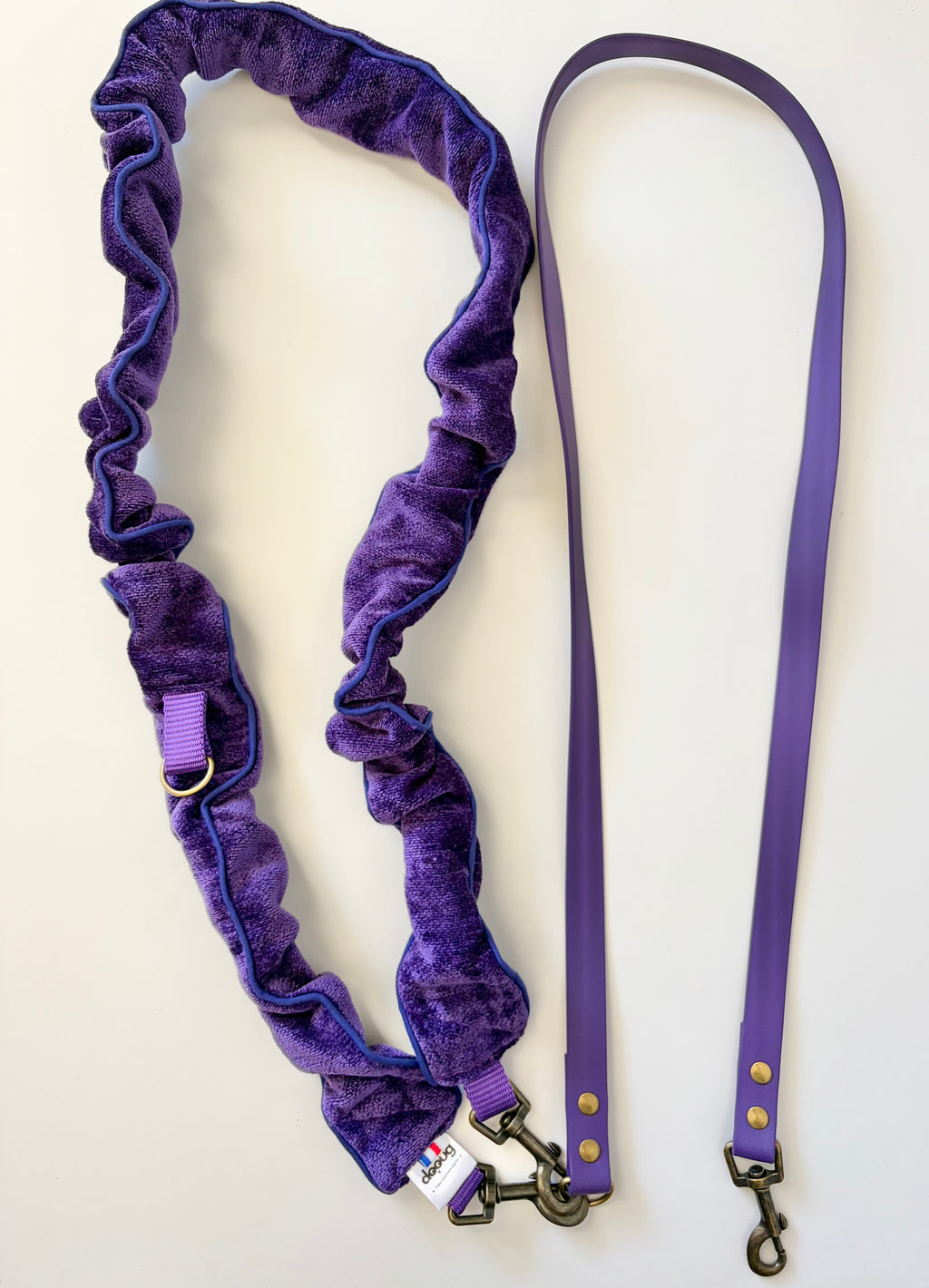 LAISSE MULTI-POSITIONS VELOURS VIOLET
