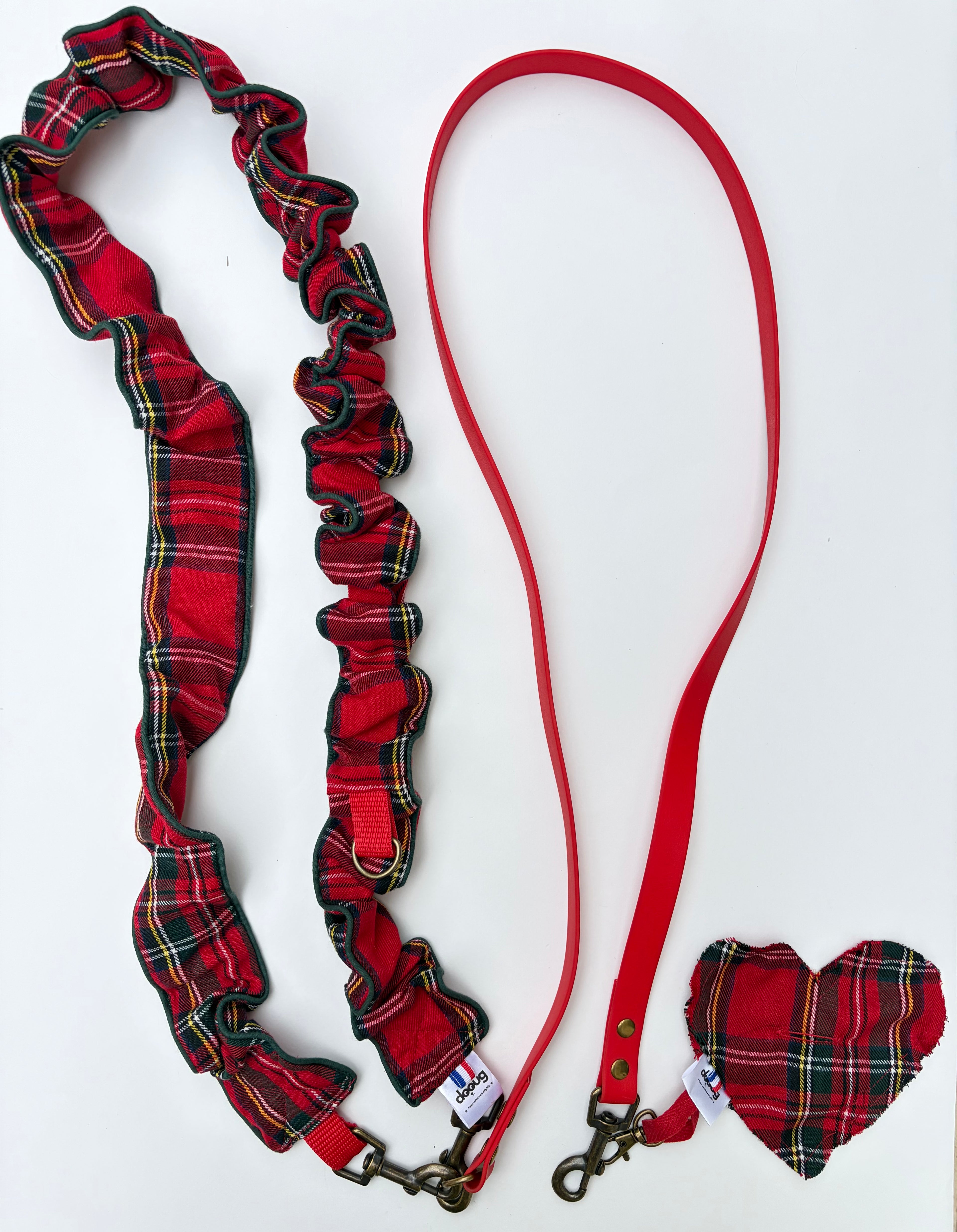 LAISSE MULTI-POSITIONS TARTAN ROUGE ET VERT