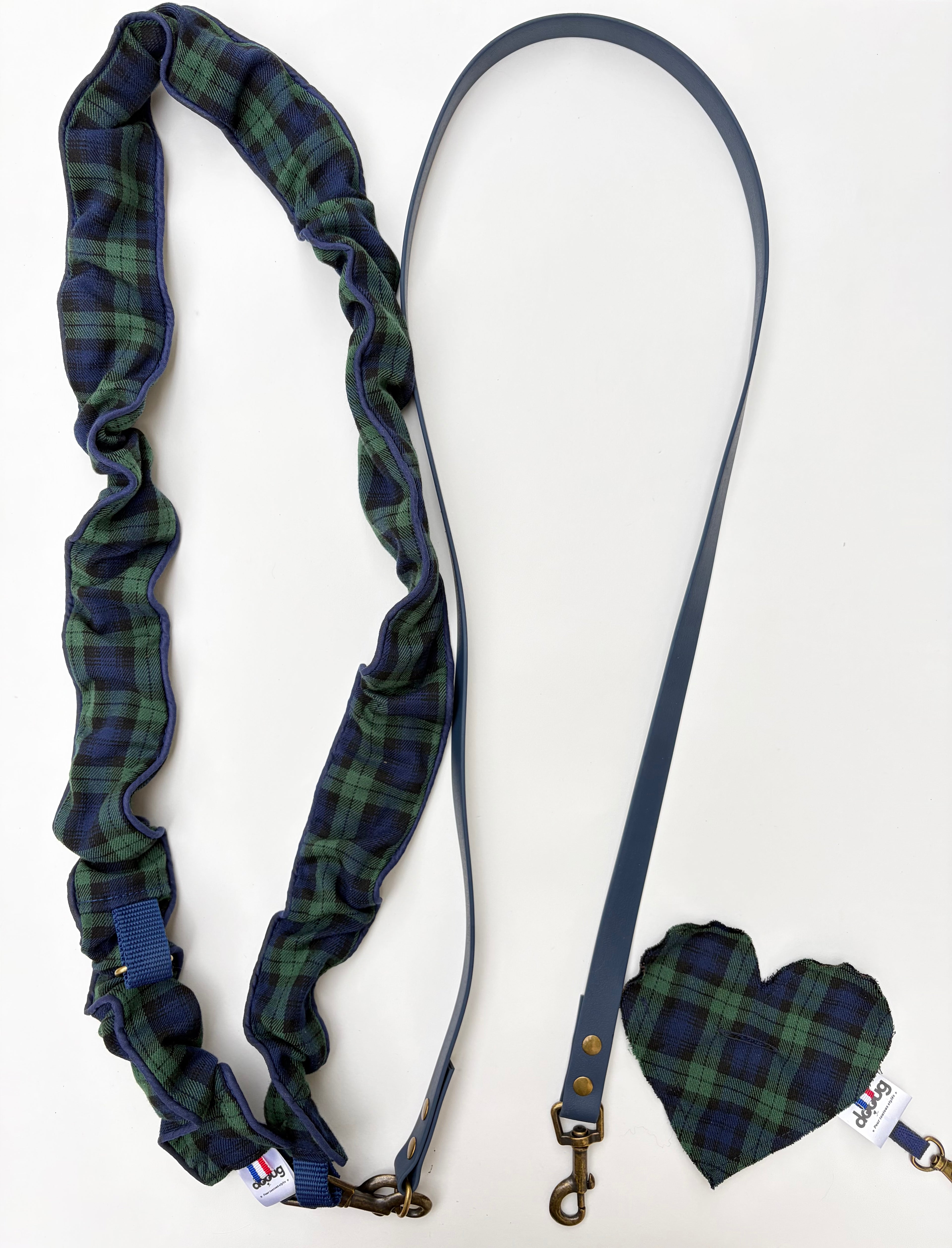 LAISSE MULTI-POSITIONS TARTAN VERT MARINE