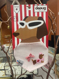 Bandana pour chien RAYÉ ROSE TECKEL NOEUD