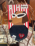 Bandana pour chien JEAN BRUT COEUR ROUGE